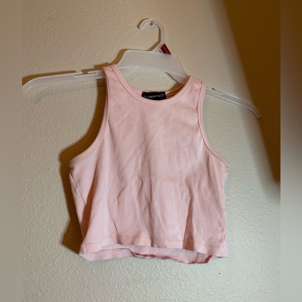 Pink streetwear society crop top (S)
